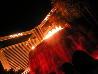 Volcano, fire, water and light show