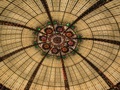 Expansive stained glass dome in the Bellagio