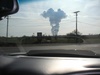 Steam coming from a nuclear powerplant in Byron, Illinois