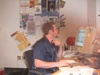 Renowned graphic designer Matt Nelson working on the all important class schedule. Renowned graphic designer Matt Nelson working on the all important class schedule.
